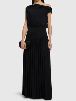 Vestito midi in jersey / spalle scoperte
