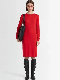 Vestito midi in maglia di lana