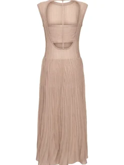 Vestito midi in maglia di misto viscosa a costine
