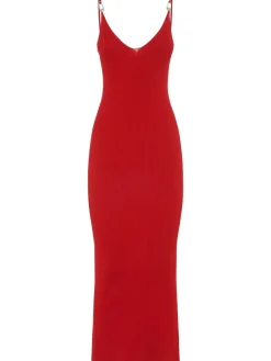 Vestito midi in maglia di viscosa stretch