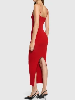 Vestito midi in maglia di viscosa stretch