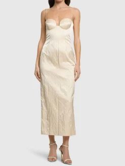 Vestito midi in misto cotone