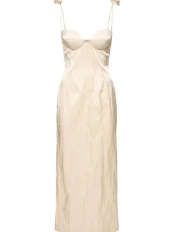 Vestito midi in misto cotone