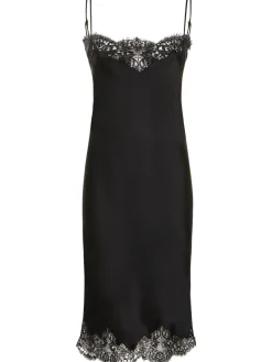 Vestito midi in raso e pizzo