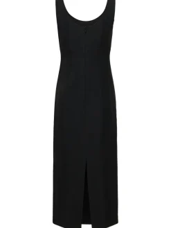 Vestito midi in seta e lana