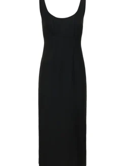 Vestito midi in seta e lana