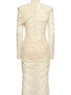Vestito midi in seta stretch drappeggiata