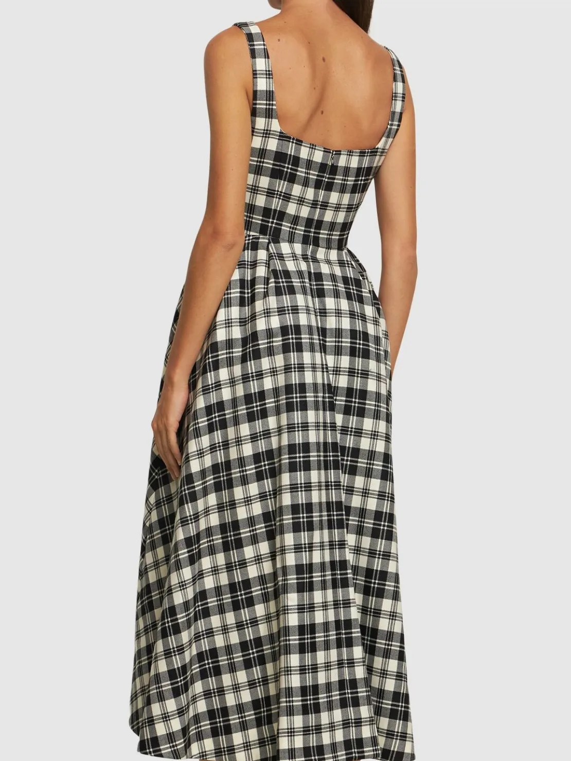 Vestito midi in tartan di lana