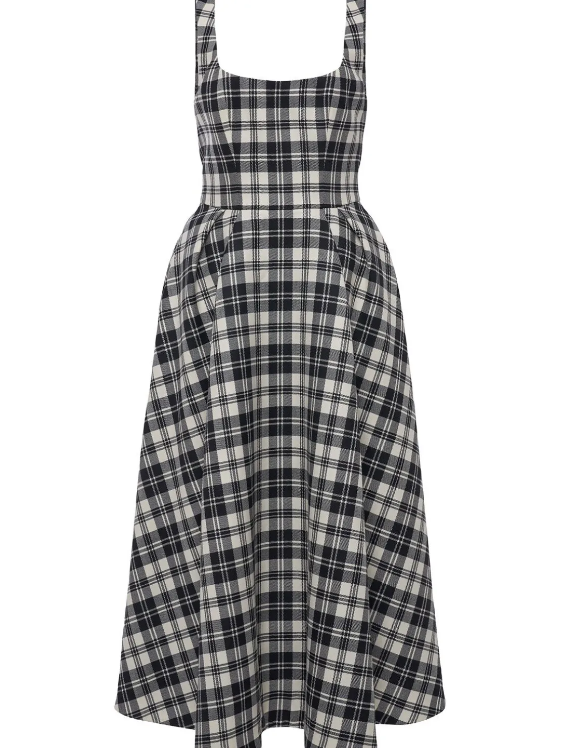 Vestito midi in tartan di lana