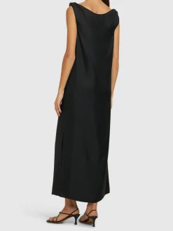 Vestito midi Moun in seta drappeggiata