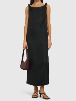 Vestito midi Moun in seta drappeggiata