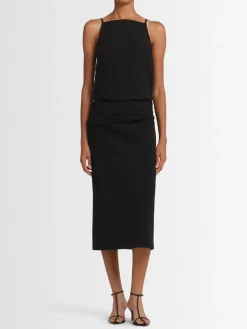 Vestito midi Priya in misto cotone bi-stretch