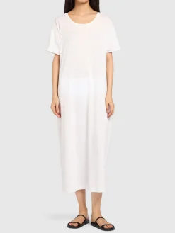 Vestito midi Rakira in cotone a maniche corte
