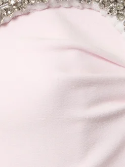 Vestito midi senza spallini in crepe decorato