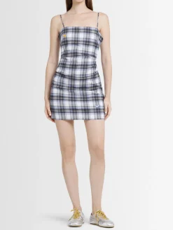 Vestito mini Dua in misto lino a quadri