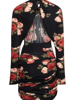 Vestito mini in jersey stampato drappeggiato