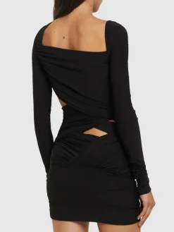 Vestito mini in jersey stretch drappeggiato