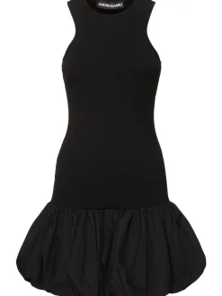 Vestito mini in maglia di misto viscosa a costine