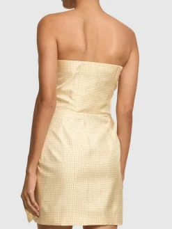 Vestito mini in seta a pois