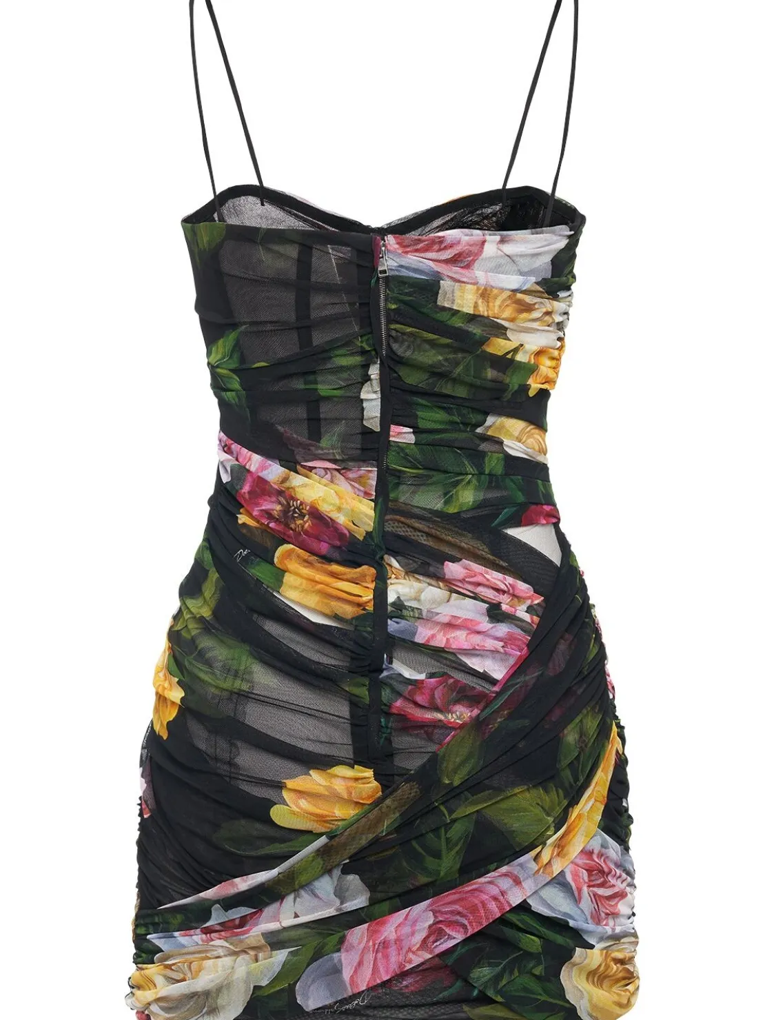 Vestito mini in tulle stretch stampato