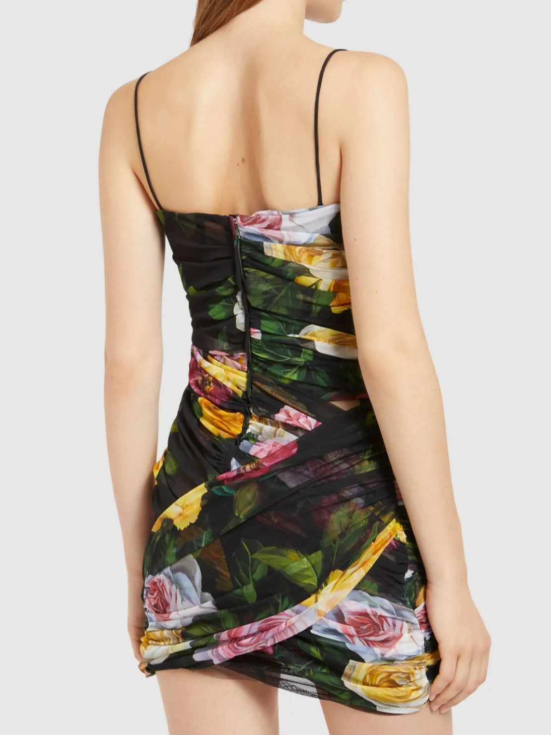 Vestito mini in tulle stretch stampato