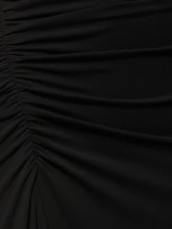 Vestito monospalla con arricciature