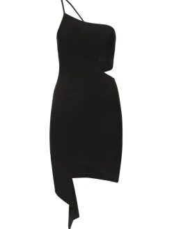 Vestito monospalla in maglia stretch
