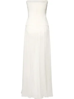 Vestito senza spalline Aire in raso e organza
