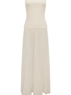 Vestito senza spalline Aire in raso e organza