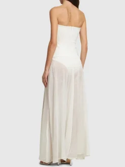 Vestito senza spalline Aire in raso e organza