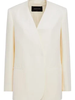 Viscose & linen jacket w/ leather belt