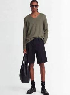 Viscose & linen shorts
