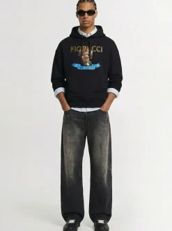 Washed cupid relaxed sweatshirt hoodie