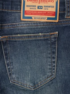 Washed denim jeans