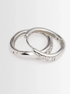 Wave combo large hoop earrings