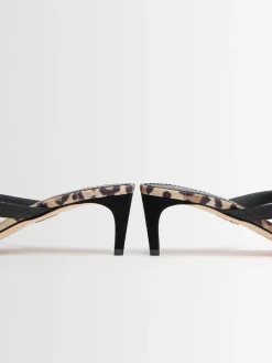 Wild2 Leopard print heeled thong sandals