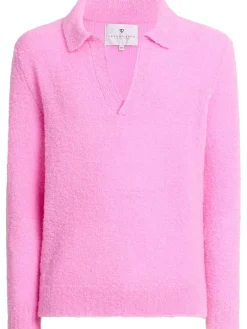 Wool blend bouclé polo