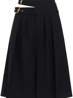 Wool gabardine shorts