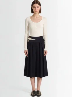 Wool gabardine shorts