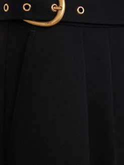 Wool gabardine shorts
