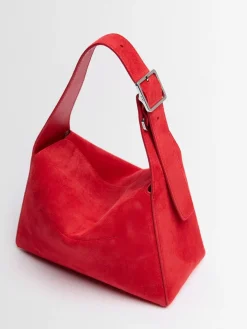XS Luma suede shoulder bag